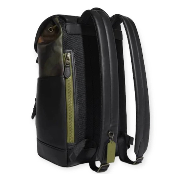 COACH Track Backpack In Signature Canvas Green Camo Print - Picture 16 of 17